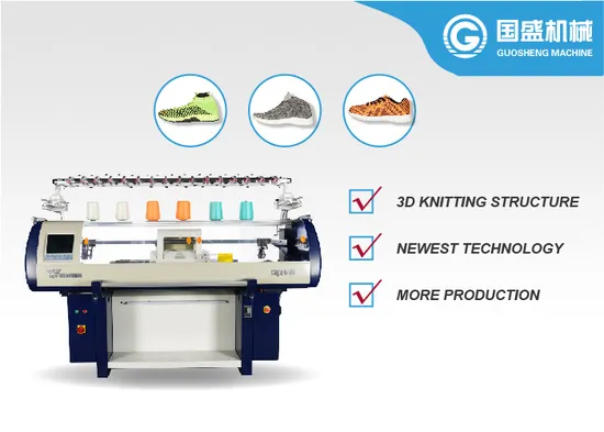 Sock Manufacturing Knitting Machine with Flyknit Shoe Uppers and Collar Sewing Equipment 